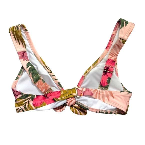 Kona Sol Tropical Pink Print Bikini Top sz M - Picture 4 of 10